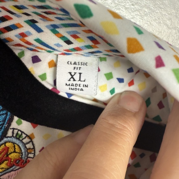 Robert Graham Men's XL Shirt White Multi , Short Sleeve, Button-Up, Classic Fit - Picture 3 of 8